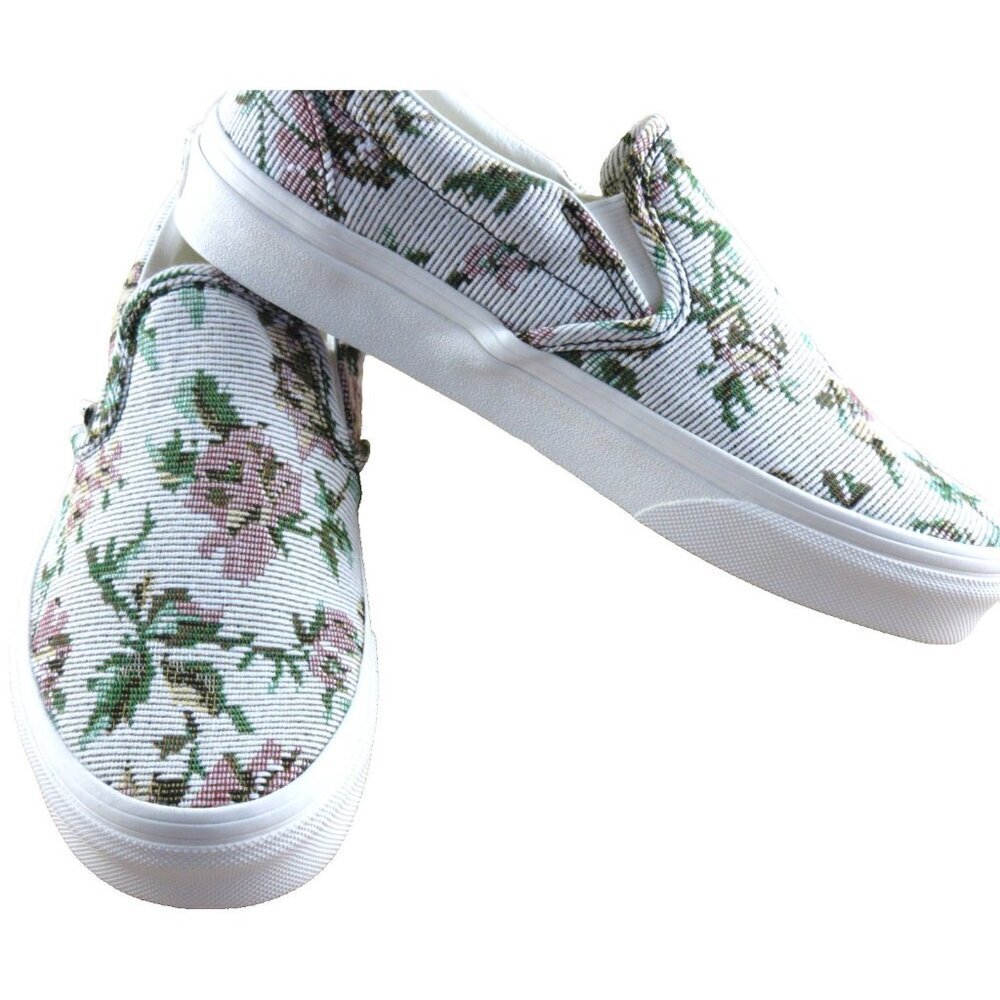 Vans Women's Classic Slip On Tapestry Floral Marshmallow Woven Shoes Sizes NIB - Picture 5 of 8